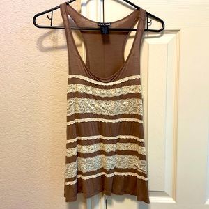 Wet Seal Western Style racer back tank top with lace detail